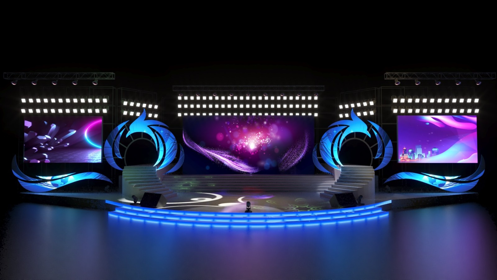 Curved LED stage concept - 3D stage design