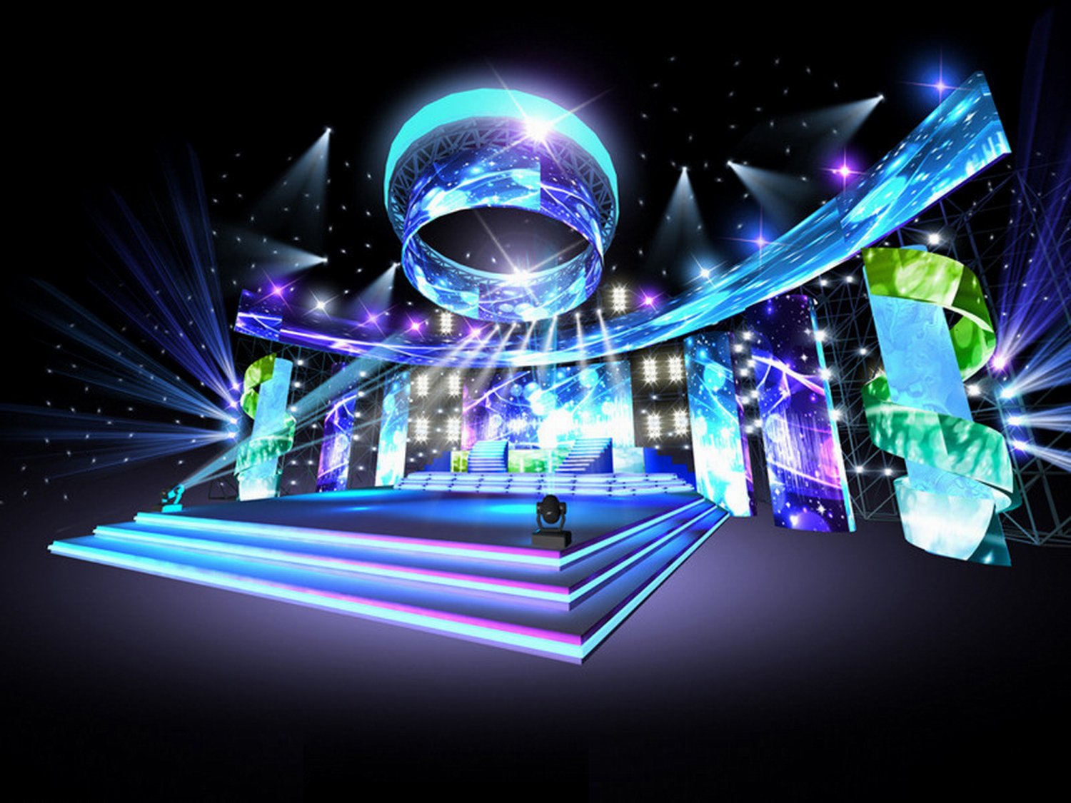 Circular stage & lighting concept - 3D stage design