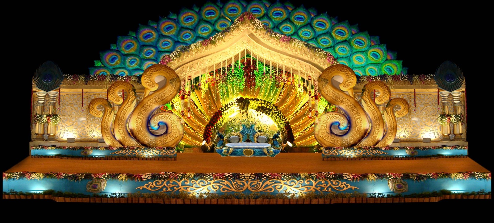 Peacock wedding stage concept - 3D wedding concept