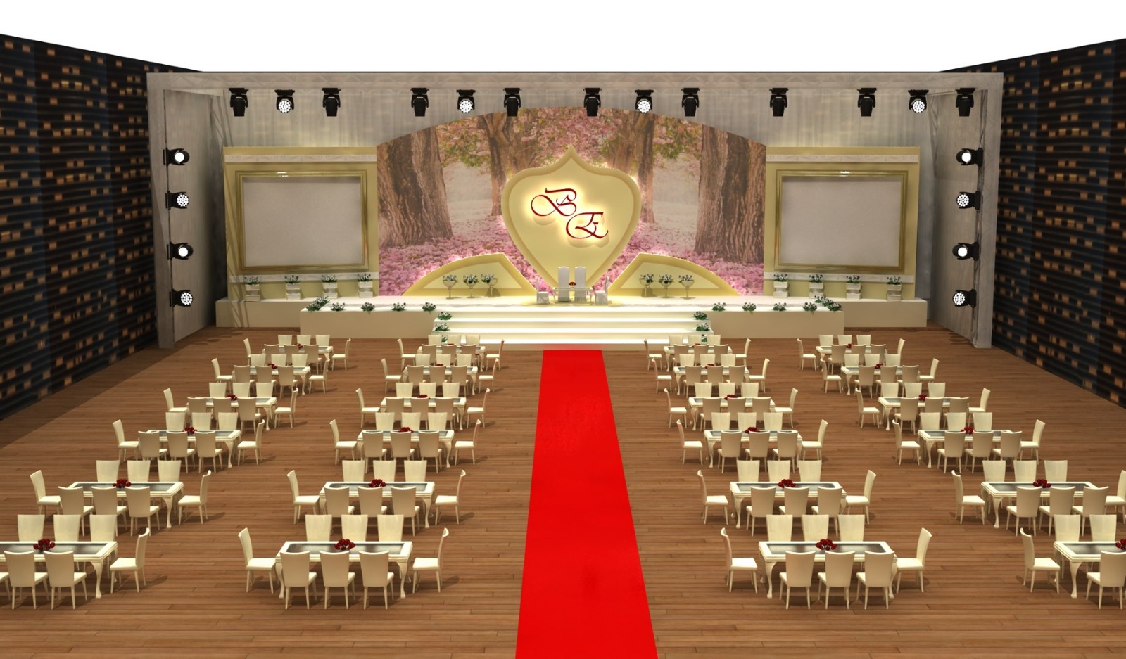 Wedding ceremony stage concept - 3D wedding concept